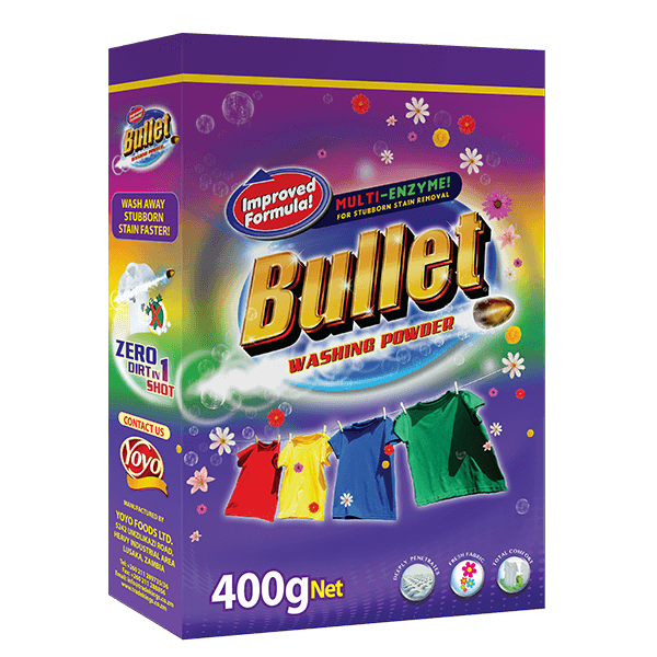 Bullet detergent powder